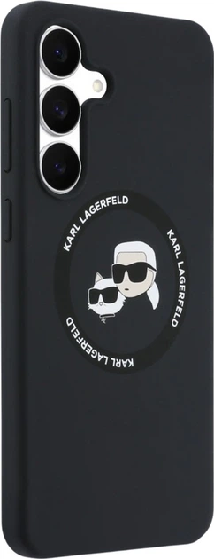 Панель Karl Lagerfeld Silicone Karl&Choupette Heads MagSafe для Samsung Galaxy S25 FE Black (KLHMS25FESKCHTCK) - зображення 4