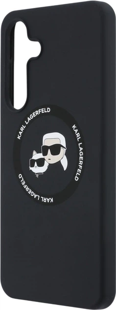 Панель Karl Lagerfeld Silicone Karl&Choupette Heads MagSafe для Samsung Galaxy S25 FE Black (KLHMS25FESKCHTCK) - зображення 6