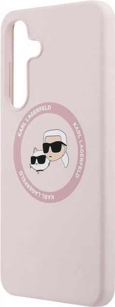 Etui plecki Karl Lagerfeld Silicone Karl&Choupette Heads MagSafe do Samsung Galaxy S25 FE Pink (KLHMS25FESKCHTCK) - obraz 6