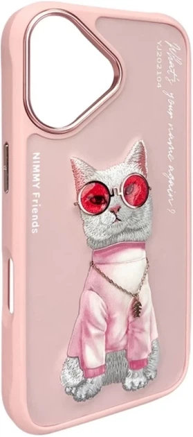 Панель Nimmy Glasses Cool Cat для Apple iPhone 16 Pink (6971080319334) - зображення 3