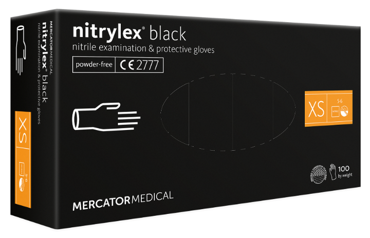 Нітрилові рукавички Nitrylex®, щільність 3.7 г. - PF Black - Чорні (100 шт) XS (5-6) - изображение 3