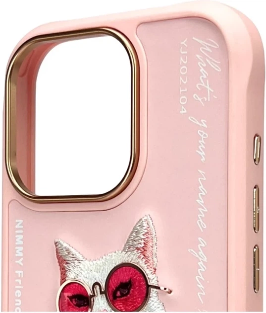 Etui plecki Nimmy Glasses Cool Cat do Apple iPhone 16 Pro Max Pink (6971080319358) - obraz 3