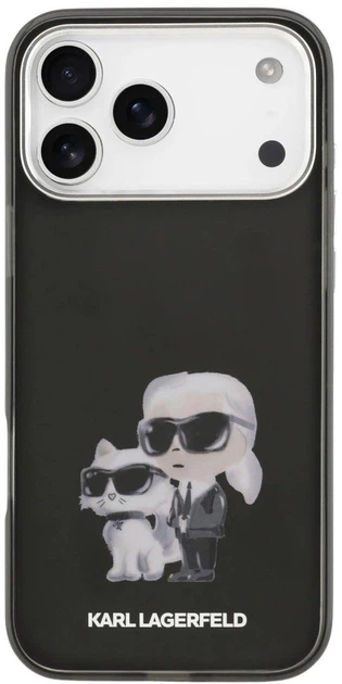 Панель Karl Lagerfeld IML Aquarelle Karl & Choupette & Logo MagSafe для Apple iPhone 17 Pro Black (3666339531195) - зображення 3