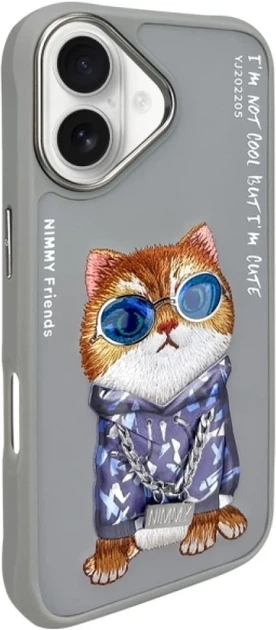 Панель Nimmy Glasses Cool Cat для Apple iPhone 16 Grey (6971080319365) - зображення 2