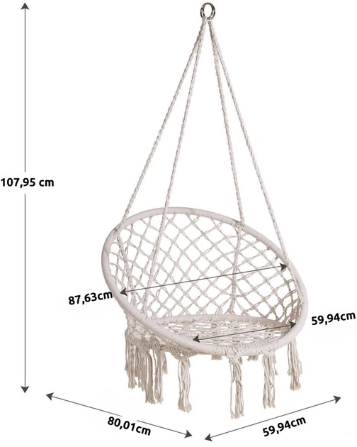 Підвісне крісло Hedo Бежеве - зображення 3