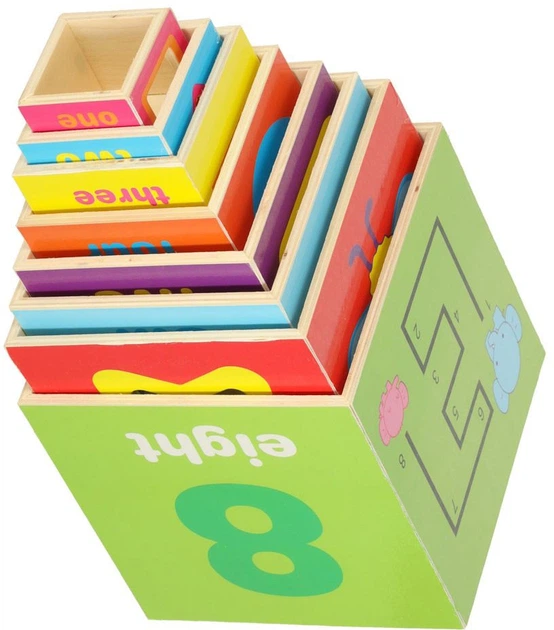 Piramidka–sorter KIK edukacyjna drewniana do nauki liczenia i kształtów 71 cm XXL (5903039765672) - obraz 2