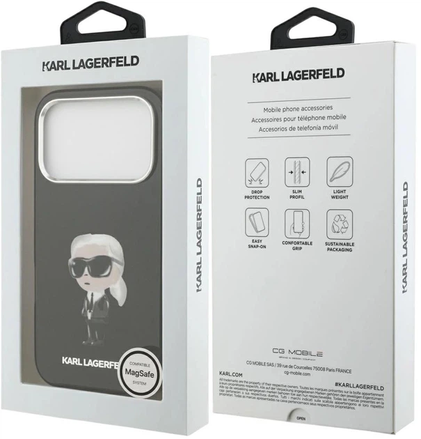 Панель Karl Lagerfeld IML Aquarelle Karl & Logo MagSafe для Apple iPhone 17 Pro Max Black (3666339531683) - зображення 8