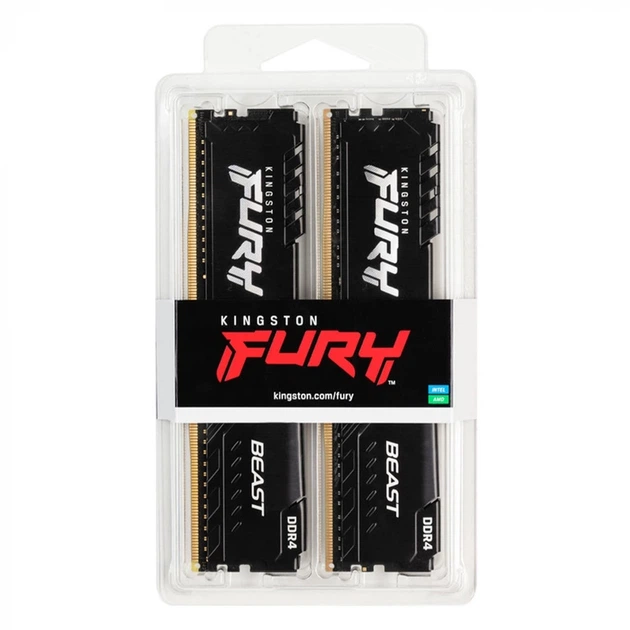 Оперативна пам'ять 16GB (2x8GB) Kingston Fury Beast Black DDR4 3600 MHz (KF436C17BBK2/16) - Фото 3 Оперативна пам'ять 16GB (2x8GB) Kingston Fury Beast Black DDR4 3600 MHz (KF436C17BBK2/16) - зображення 3