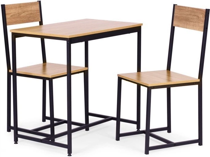 Zestaw mebli ModernHome by Multistore stół do jadalni 80 x 50 cm, 2 krzesła (CZCY805077T OAK) - obraz 3