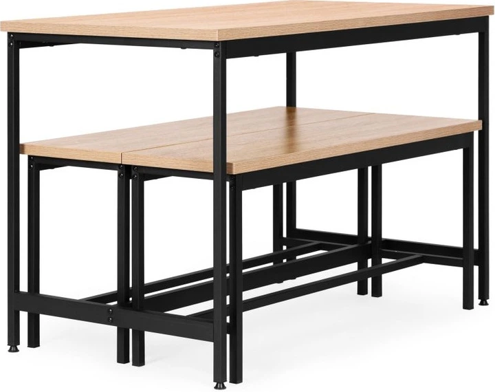 Zestaw mebli ModernHome by Multistore stół do jadalni 110 x 60 cm, 2 ławki (CZCY1106075T-MD-O) - obraz 2