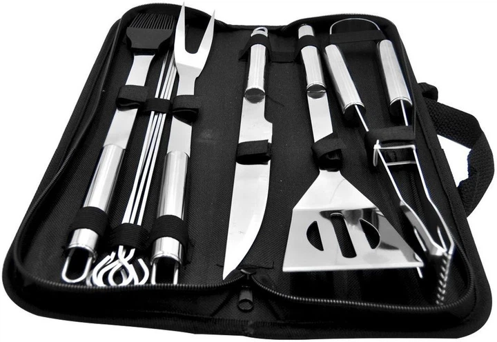 Набір приладдя для барбекю Orion сталевий в футлярі 10 предметів (5907610286648) - зображення 2