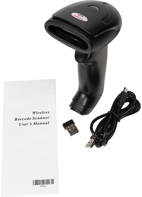 Бездротовий 1D сканер штрих-коду Sunlux XL-9325B (HS080242) - зображення 3