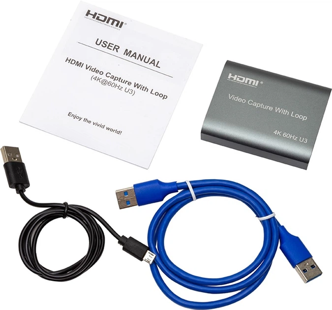 Зовнішня карта відеозахоплення PowerPlant HDMI USB3.0 4k/60hz (HDVC8) (CA914180) - зображення 5