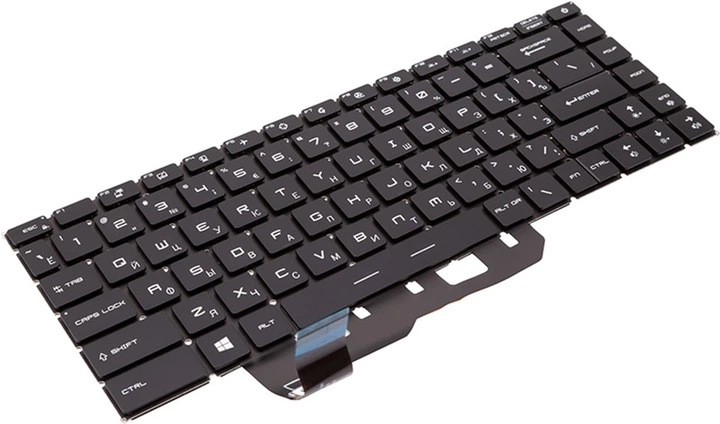 Клавіатура для ноутбука PowerPlant MSI GE66 чорна, підсвічування (KB315666) - зображення 2