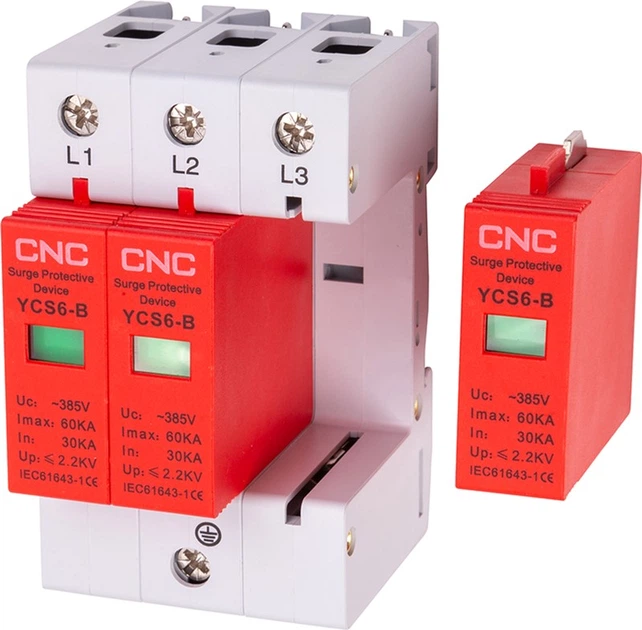 Ogranicznik przepięć impulsowych CNC YCS6-B 3P 30-60KA 385V (NV821709) - obraz 3