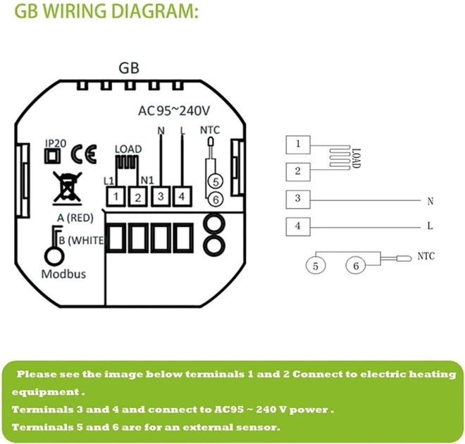 Programowalny termostat Tuya Wi-Fi Black (HS082062) - obraz 5