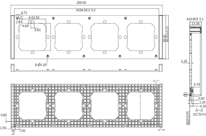 Рамка Sonoff 4-Gang для перемикача M5-80 - зображення 2