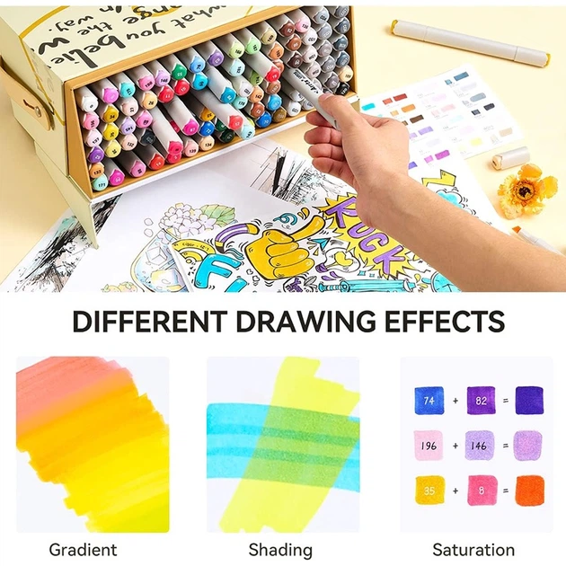 Markery alkoholowe Arrtx Oros 90 kolorów (LC303441) - obraz 4