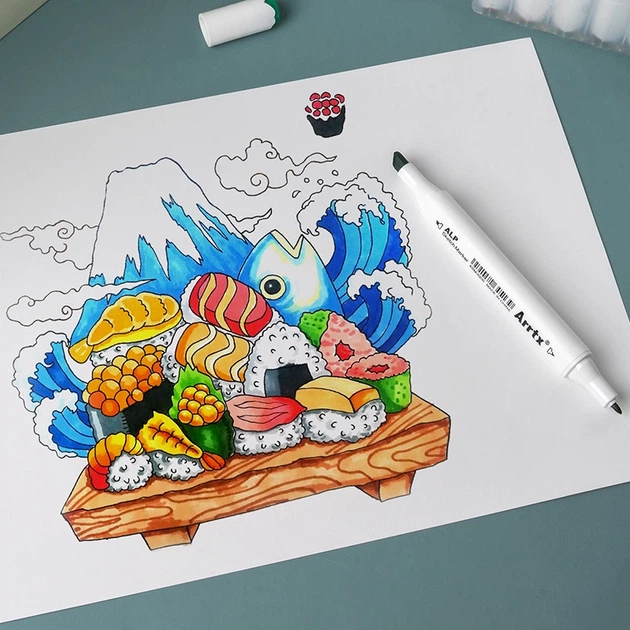 Markery alkoholowe Arrtx Alp ASM-0290B 90 kolorów (LC302475) - obraz 8