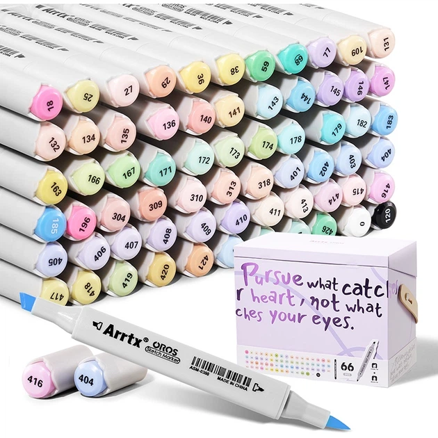 Markery alkoholowe Arrtx Oros ASM-03-PT03 66 kolorów odcienie pastelowe (LC303663) - obraz 2