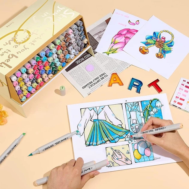 Markery alkoholowe Arrtx Oros 90 kolorów (LC303441) - obraz 5