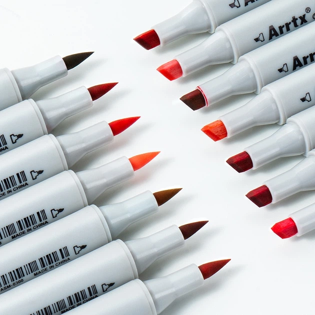 Markery alkoholowe Arrtx OROS ASM-03RD 24 kolory odcienie czerwieni (LC302536) - obraz 4
