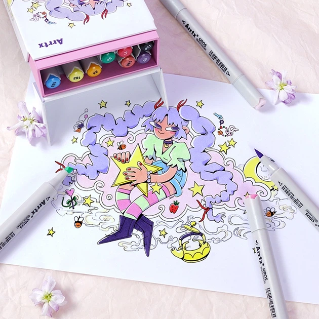 Markery alkoholowe Arrtx Oros ASM-03-ACS1-02 12 kolorów (LC302789) - obraz 9