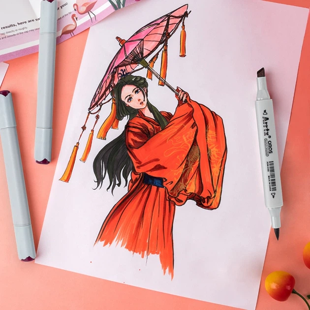 Markery alkoholowe Arrtx OROS ASM-03RD 24 kolory odcienie czerwieni (LC302536) - obraz 6