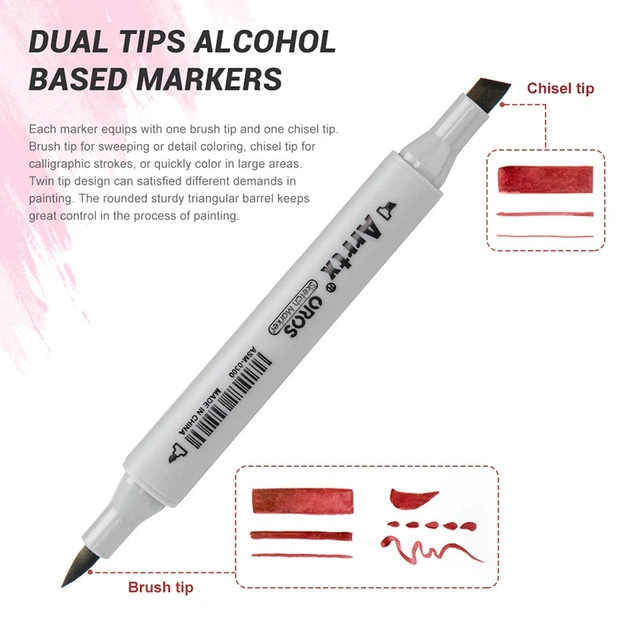 Markery alkoholowe Arrtx OROS ASM-03RD 24 kolory odcienie czerwieni (LC302536) - obraz 9