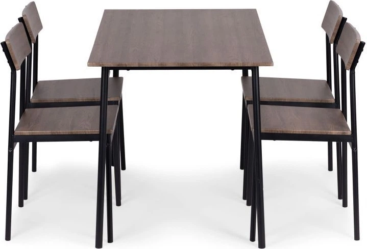 Zestaw mebli ModernHome by Multistore stół do jadalni 110 x 70 cm, 4 krzesła (MALMO-WD) - obraz 2