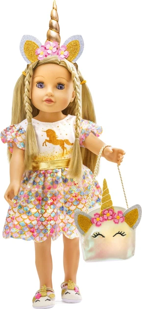 Akcesoria dla lalek Heless Glitter Unicorn 30-34 cm 3 elementy 1520453 (4001949023118) - obraz 5