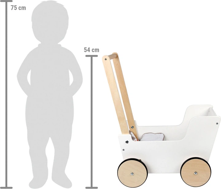Wózek dla lalek Small Foot Little Button drewniany 5410936 (4020972124968) - obraz 4