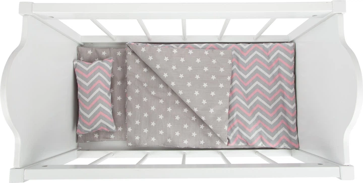 Łóżko dla lalek Small Foot drewniane z pościelą w paski Białe 5410403 (4020972117786) - obraz 2