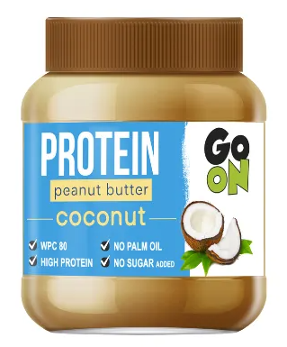 Арахісова паста Go On Protein Peanut butter 350 г Coconut - Фото 1 Арахісова паста Go On Protein Peanut butter 350 г Coconut - зображення 1