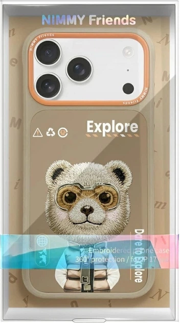 Панель Nimmy Cool&Cute 2.0 Bear для Apple iPhone 17 Pro Beige (6971080313844) - зображення 6