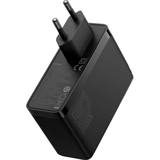 Сетевое зарядное устройство Baseus GaN5 Pro 160W 2Type-C + USB 5A с функцией быстрой зарядки QC4.0+PD3.1 + Кабель Type-C to Type-C 240W 48V/5A 1м (P10110825113-00) Black - изображение 6