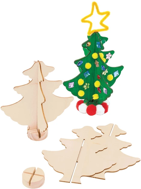 Набір для творчості Colorations дерев’яна різдвяна ялинка 12 елементів EZBTREE (191487030250) - зображення 3
