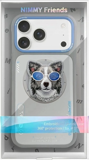Панель Nimmy Glasses Cool Dog MagSafe для Apple iPhone 17 Pro Max Gray (6971080314469) - зображення 2