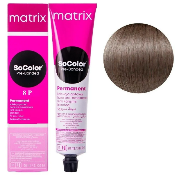 Крем-краска Matrix SoColor Pre-Bonded Cream №8P Светлый блондин жемчужный 90 мл - Фото 1 Крем-краска Matrix SoColor Pre-Bonded Cream №8P Светлый блондин жемчужный 90 мл - изображение 1