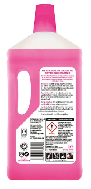 Универсальное средство для мытья полов The Pink Stuff All Purpose Floor Cleaner 1л. - Фото 2 Универсальное средство для мытья полов The Pink Stuff All Purpose Floor Cleaner 1л. - изображение 2