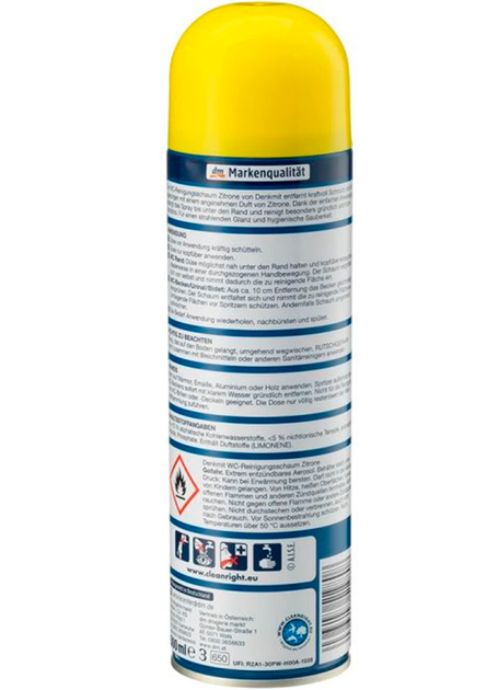 Пена-очиститель для туалета Denkmit WC Zitroneit Цитрус, 500 мл - изображение 3