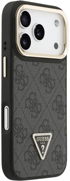 Панель Guess 4G PU Triangle Logo & Stand Camera Magsafe для Apple iPhone 17 Pro Max Black (3666339534424) - зображення 4