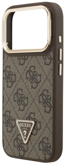 Etui Guess 4G PU Triangle Logo & Stand Camera Magsafe do Apple iPhone 17 Pro Max Brown (3666339534455) - obraz 5