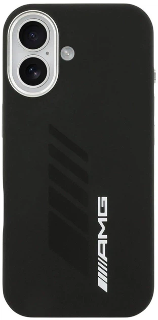Etui AMG Silicone Oversize Rhombs MagSafe do Apple iPhone 17 Black (3666339542146) - obraz 3