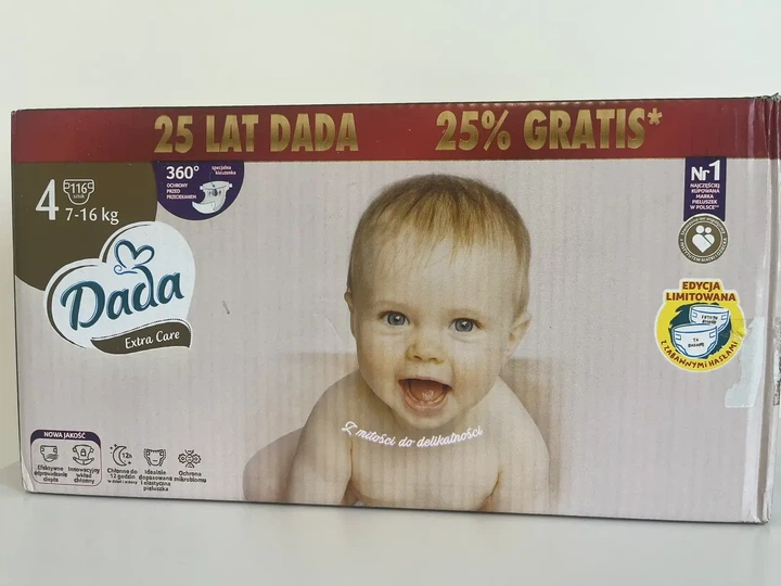 Підгузки для дітей Dada Extra Care 4 /7-16кг / 116 шт - Фото 1 Підгузки для дітей Dada Extra Care 4 /7-16кг / 116 шт - зображення 1