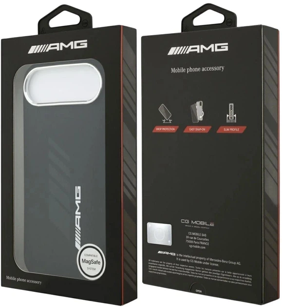 Etui AMG Silicone Oversize Rhombs MagSafe do Apple iPhone Air Black (3666339542153) - obraz 8