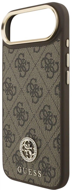 Панель Guess 4G Strass Logo & Big Strap Metal Buttons MagSafe для Apple iPhone Air Brown (3666339550967) - зображення 5