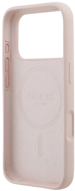 Чохол Guess Silicone Script Metal Logo MagSafe для Apple iPhone 17 Pro Pink (3666339553081) - зображення 6