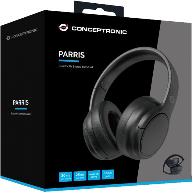 Навушники Conceptronic Bluetooth Stereo Headset Wireless Black (PARRIS03B) - зображення 3
