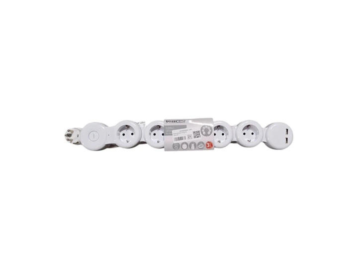 Гнучкий мережевий фільтр SilverCrest 5 розеток 2 USB-A 1,5 м подовжувач переноска (P1-00321) - зображення 4